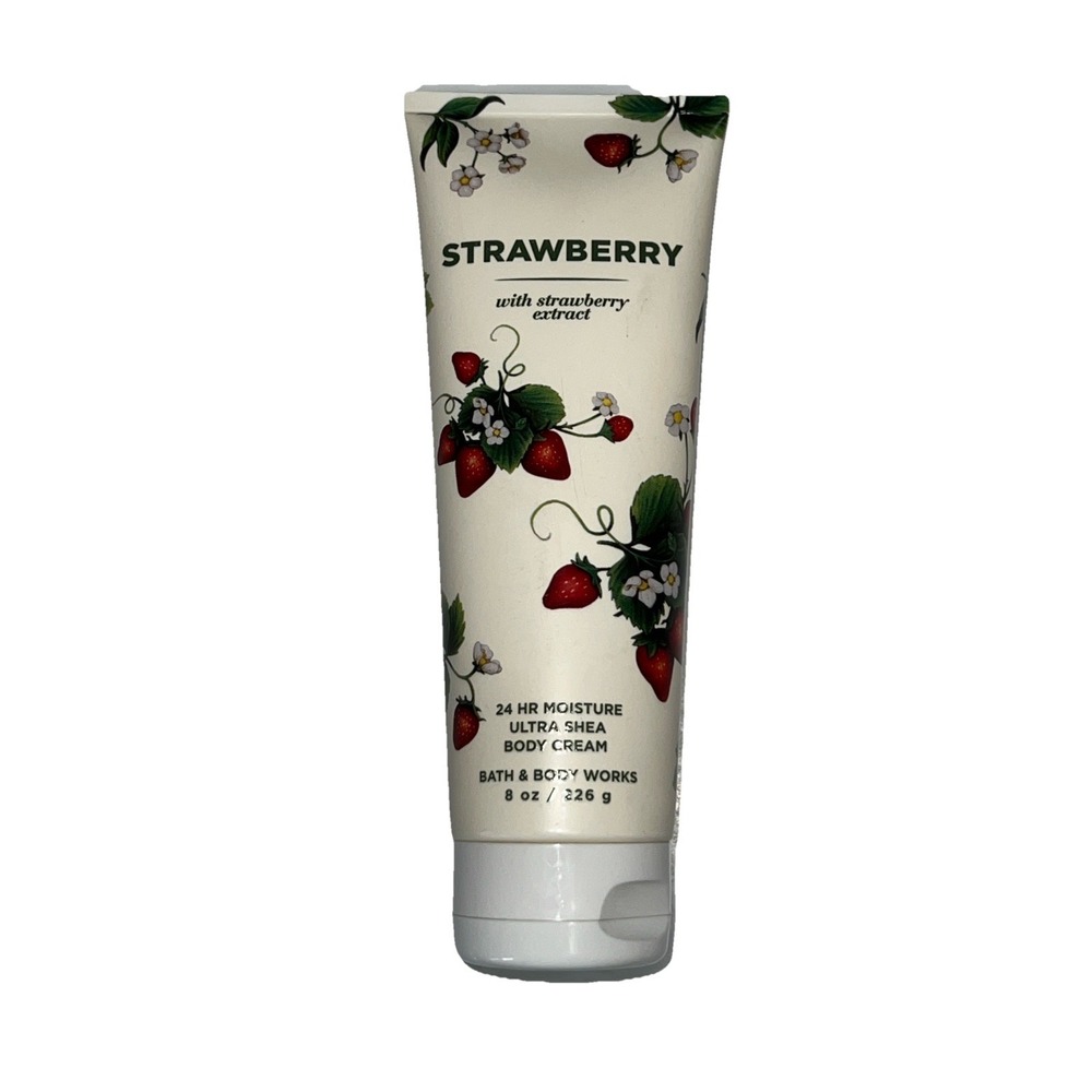 Bath & Body Works Strawberry 24 hour Moisture Ultra Shea Body Cream 8oz Retired